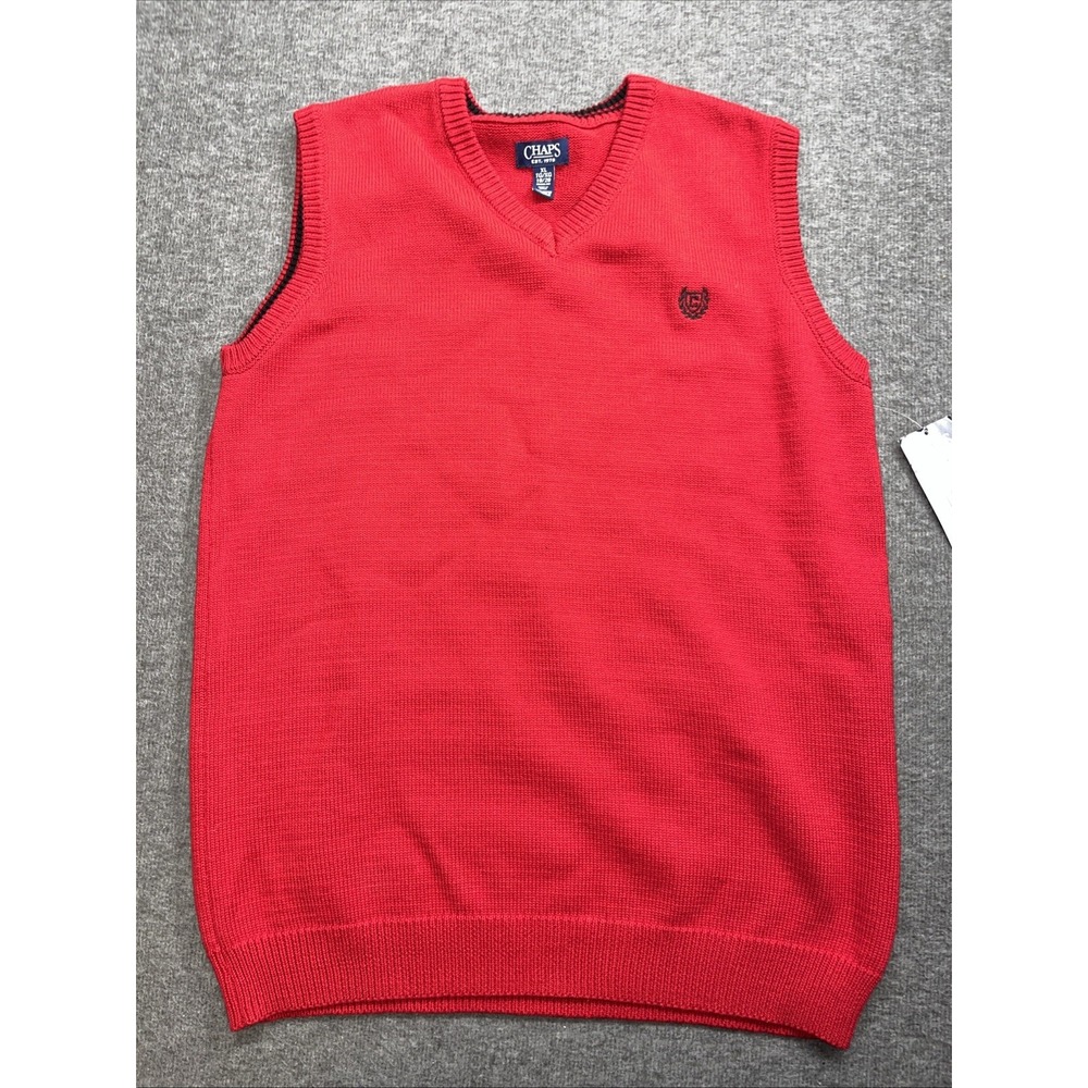 Chaps men's sweater vest size XL solid red NWT